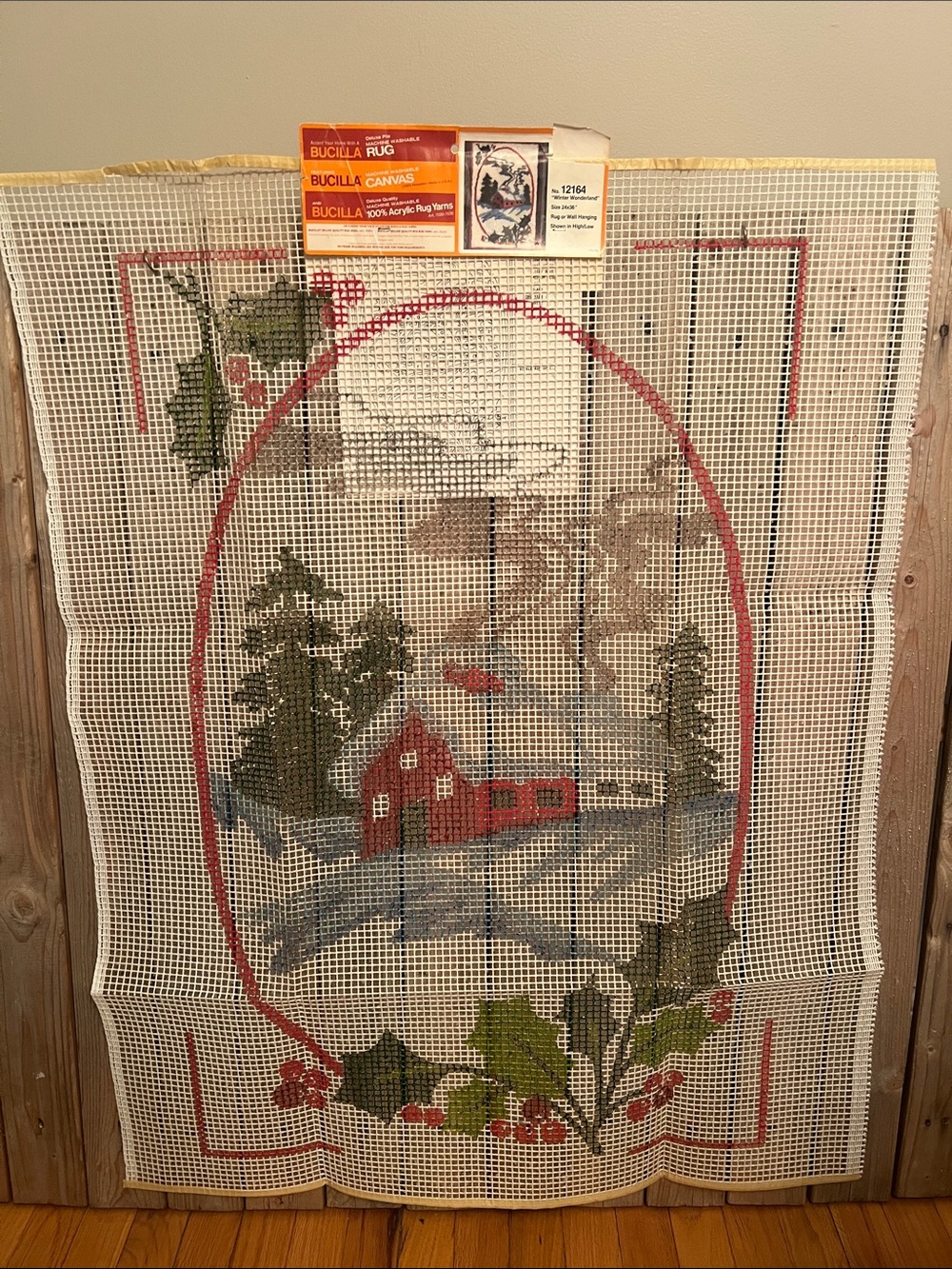 NWT VIntage Bucilla No. 12164 “Winter Wonderland” 24 x 36 Rug/Wall Hanging